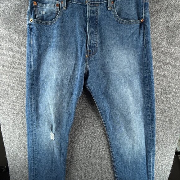 Levis 501 93 Straight Jeans Button Fly Classic Blue Denim Men Cotton ACTL 32X29 - Picture 1 of 16